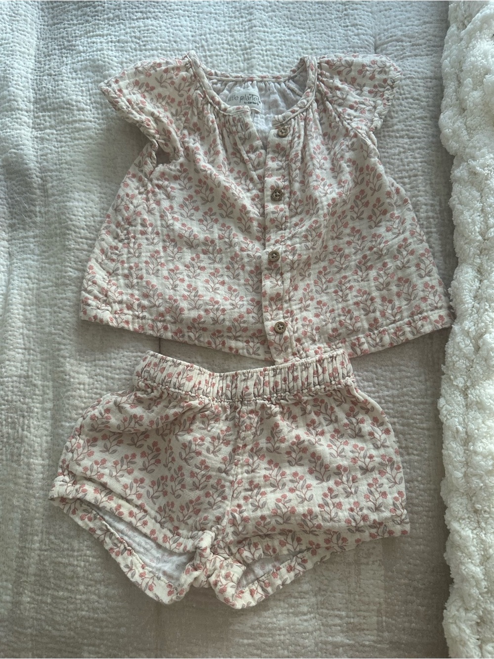 |Organic Little Planet| Baby/Toddler Floral Two-Piece Pajama Set - Pink